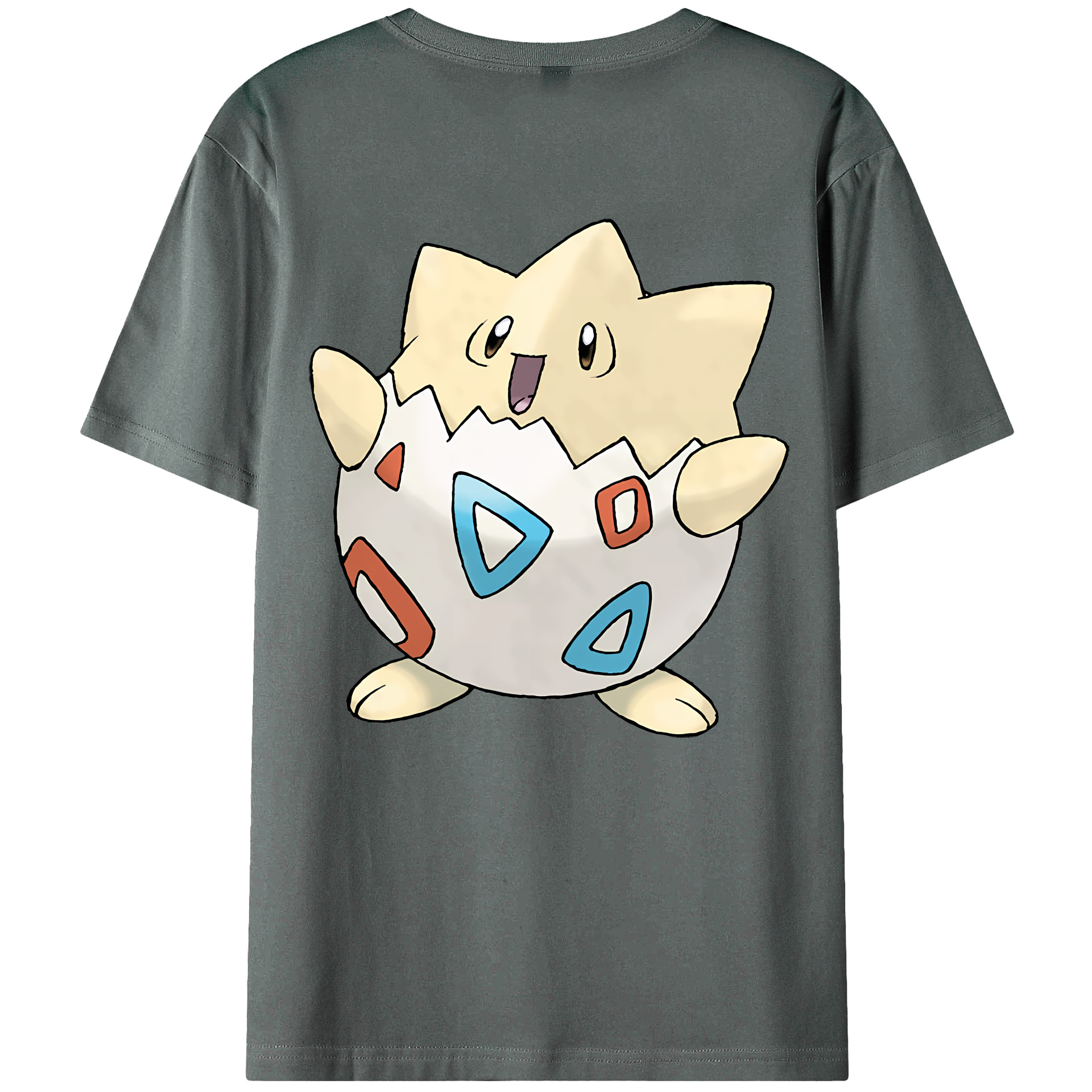 （画像用） ポケットモンスター Pokémon 綿100％ メンズ半袖Tシャツ（バックプリント） 通気性